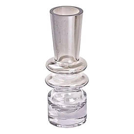 Ваза скляна декоративна 19.5 см у скандинавському стилі для квітів та інтер'єру 280 мл прозора HP-10-24