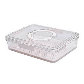 Контейнер для їжі з ручкою 31х24х7 см пластиковий харчовий контейнер 2.5 л HP-27-10