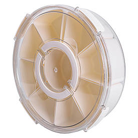 Контейнер для їжі з 9 відсіками пластиковий Ø29 см харчовий контейнер для зберігання їжі 3.5 л Бежевий HP-27-14