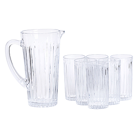 Глечик 1.2 літра зі склянками 6 штук по 320 мл графин для компоту соку води лимонаду HP-19-5