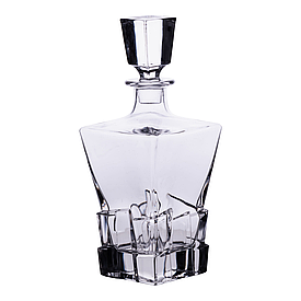 Декантер для віскі 1 літр скляний під віскі 11×11×28 см г з пробкою HP-19-32