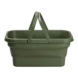 Складний кошик для пікніка з кришкою-столиком 44.8х26х14 см Зелений SJ-0120GR