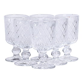 Набір чарок 6 шт по 50 мл скляні на ніжці HP-19-129