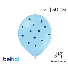 Принт 037 BELBAL-ББ 12" Сині зірки на блакитному