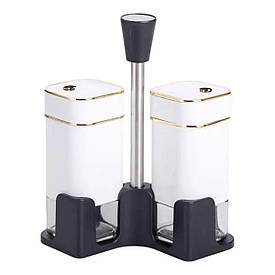 Набір для спецій на підставці 2 баночки для солі та перцю по 120 мл Білий HP-1311