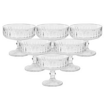 Набір креманок на ніжці 6 шт 300 (мл)  Прозорий HP-19-76