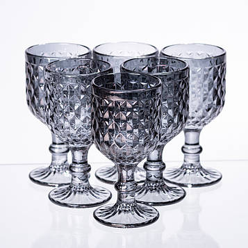 Набір чарок на ніжці 6 шт 50 (мл) Сірий HP-19-119