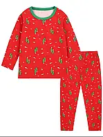 Дитяча піжама з новорічним принтом Червона дитяча піжама Бавовняна піжама для дітей