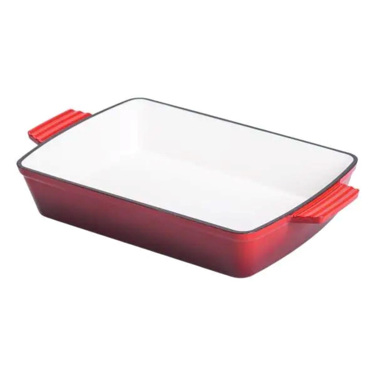 Форма для запікання чавунна 39.5х23.5х6 см форма для випічки 3 л Червона HP-1-9R, фото 1
