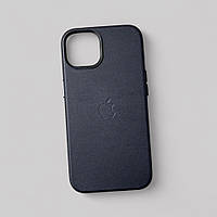 Шкіряний чохол-накладка Leather Case MagSafe для iPhone 14 (INK) | Чохол з шкіри на Айфон 14