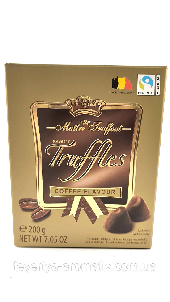 Цукерки трюфелі з кавою Maitre Truffout Fancy Truffles Coffee Flavour 200г (Бельгія), фото 1