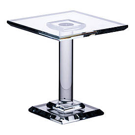 Тортівниця скляна на ніжці 12×12×13 см кругла стійка для торта, капкейків HP-4-70S