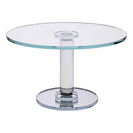 Тортівниця скляна на ніжці 30×19 см см підставка для торта, капкейків прозора HP-4-82S