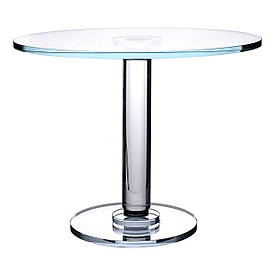 Тортівниця скляна на ніжці 30×24 см підставка для торта, капкейків прозора HP-4-83M