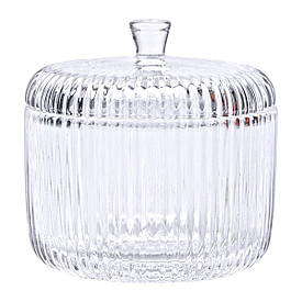 Цукерниця з кришкою Ø 9 см ваза цукерниця кругла скляна HP-4-99