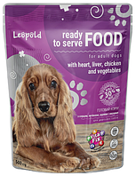 Вологий корм для собак ''Готовий корм з серцем, печінкою, куркою, рисом і овочами'' (500 г) Леопольд