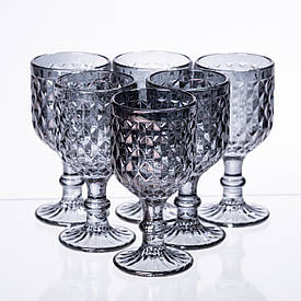 Набір чарок на ніжці 6 шт 50 (мл) Сірий HP-19-119