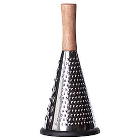 Conical three-sided stainless steel hand grater with wooden handle 11×24 (cm) HP-8-3