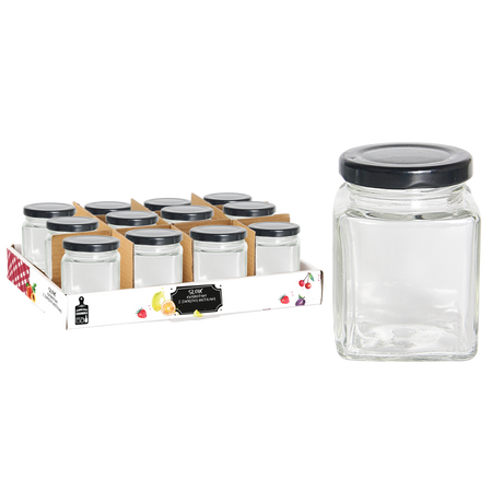 Квадратна банка 100 мл з металевою кришкою, упаковка = 12 шт., фото 1
