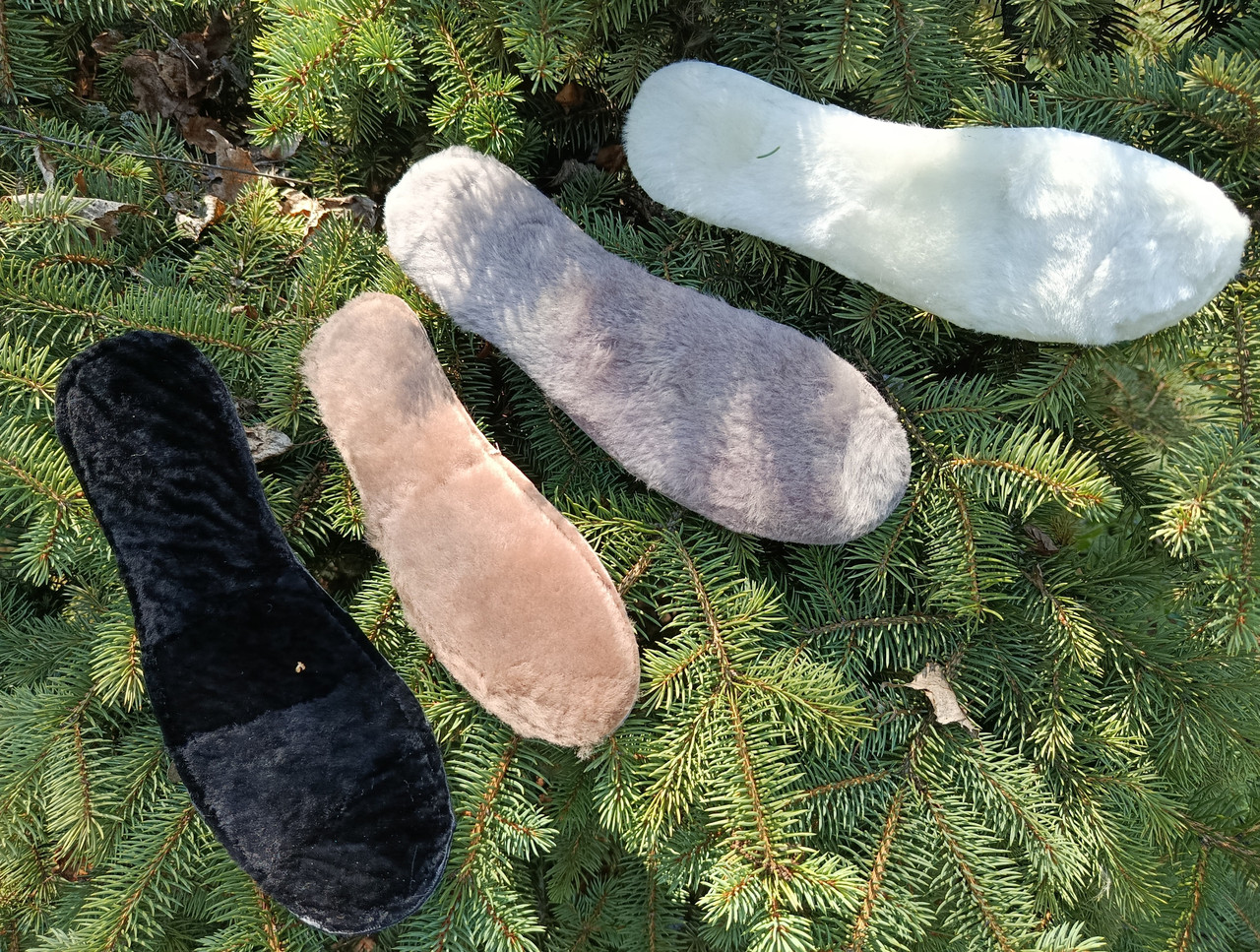 Устілка для взуття натуральна овчина + фетр, розміри 35-46, ОПТ, фото 1