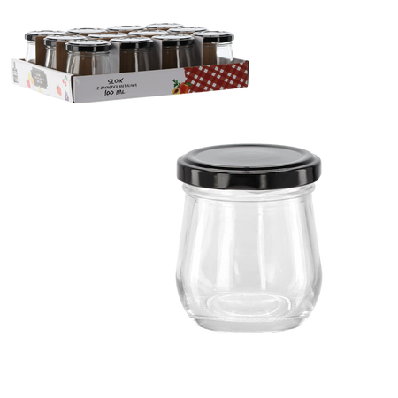 Банка 100 мл з чорною металевою кришкою, упаковка = 12 шт., фото 1