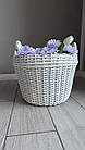 Дровник корзина для дров плетена з ручками зі штучного ротанга ручної роботи 20 л, фото 2