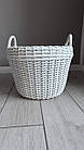 Дровник корзина для дров плетена з ручками зі штучного ротанга ручної роботи 20 л, фото 9