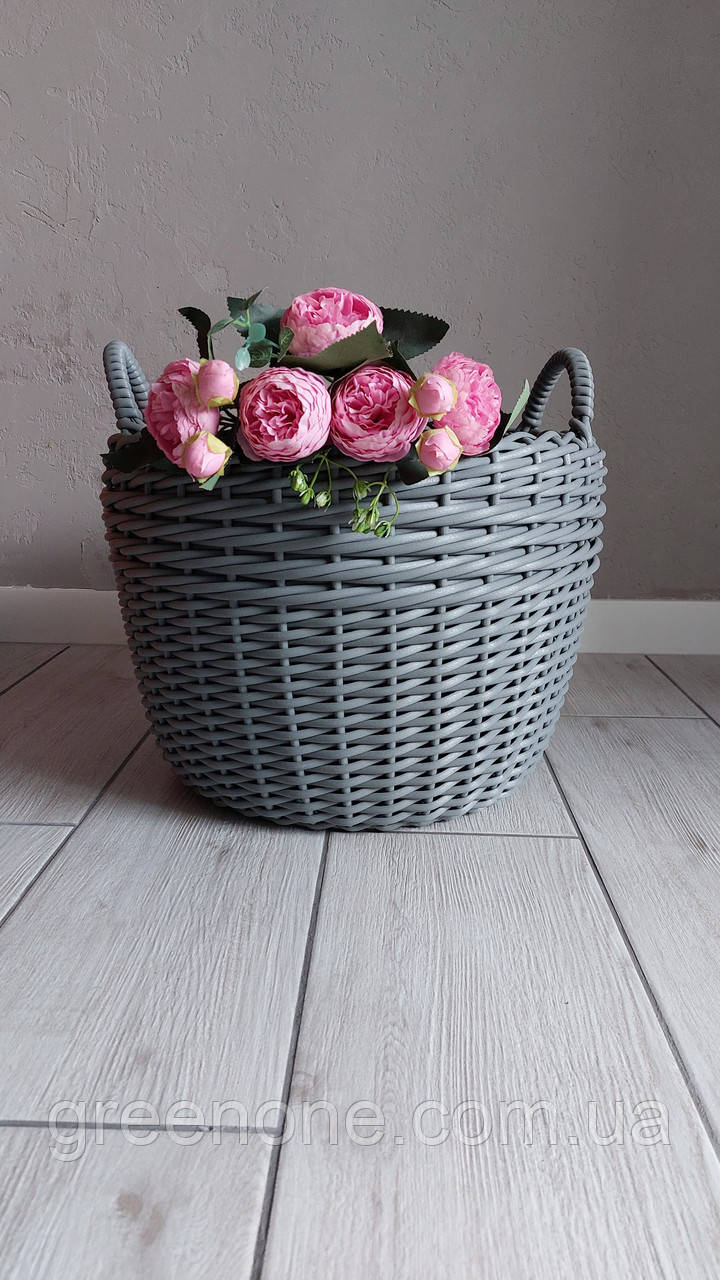 Графітовий дровник, корзина для дров із ручками ручної роботи 20 л, фото 1