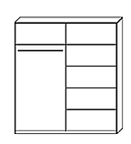 Шафа-купе дводверна KARO 100 білий/білий з дзеркалом, фото 2