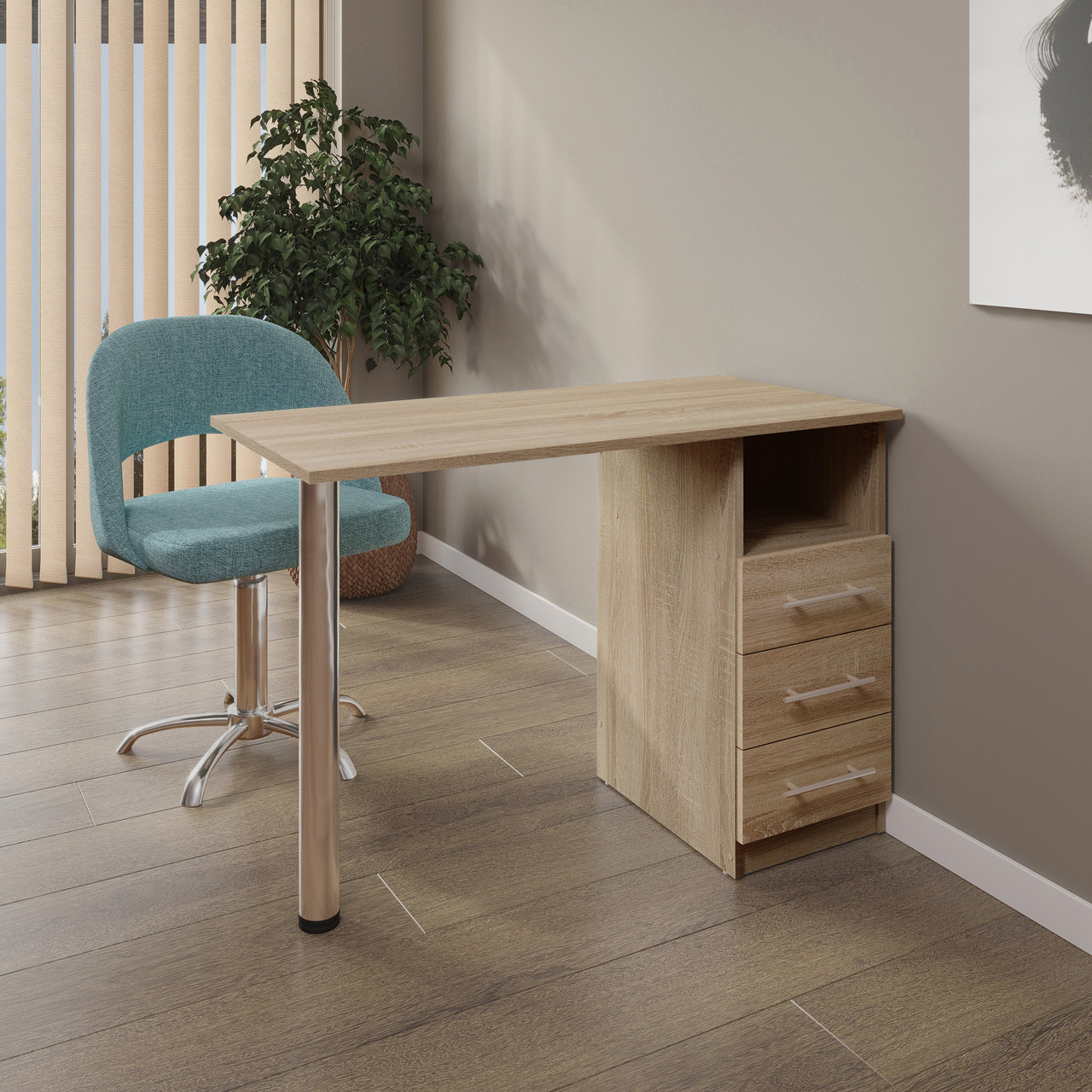 Манікюрний стіл складаний, колір дуб сонома 103,4*50, висота 73 см., фото 1