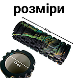 Ролик для йоги жорсткий, масажний рол для фітнесу, валик масажний для спини Hechpro (MR33U1), фото 3