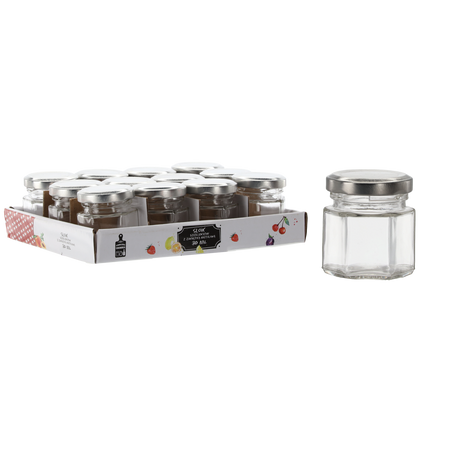 ШЕСТИГРАННА БАНКА 30 МЛ З МЕТАЛЕВОЮ КРИШКОЮ, ДИСТАНЦІЯ = 12 ШТ., фото 1