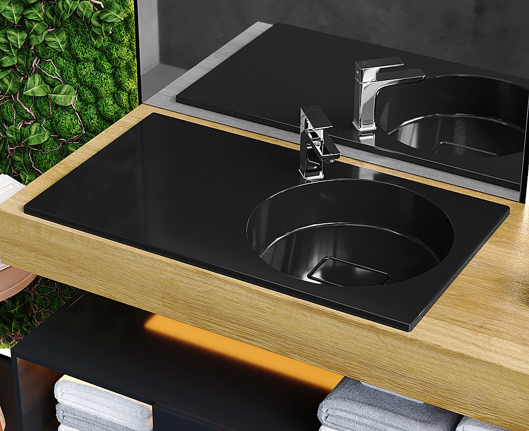 Раковина, Умивальник, накладний Luxor Sonata Low 80 L Black