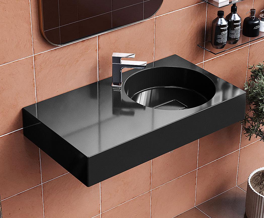 Раковина, Умивальник підвісний Luxor Kera 80 L Black