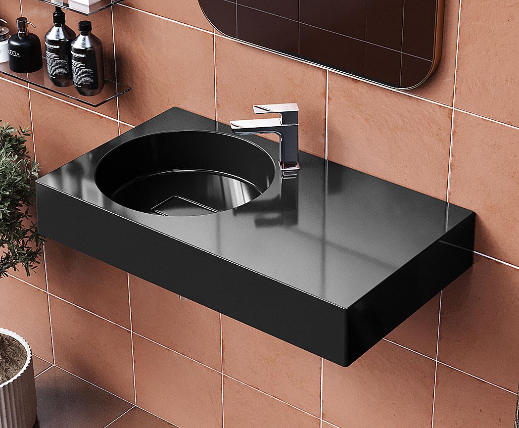 Раковина, Умивальник підвісний Luxor Kera 80 R Black