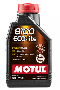 Motul 8100 Eco-lite 0W-20 1л (841111/108534) Синтетическое