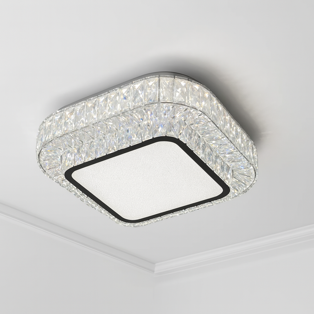 Люстра кришталь з пультом Linisoln 170W до 25 м² колір Хром 9863/60*60, фото 1