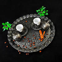 Турецький кавовий сервіз 50 мл з блюдцями на 2 персони на підносі для подачі кави по-східному