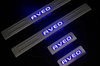 Накладки на пороги Libao (4 шт., Нержавейка) для Chevrolet Aveo T300 2011-2020 гг