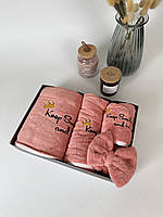 Подарунковий набір рушників "Towel" з мікрофібри (кораловий)