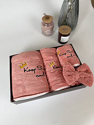 Подарунковий набір рушників "Towel" з мікрофібри (кораловий)