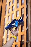 Сині замшеві чоловічі кросівки Adidas Handball Spezial Демісезонні кросівки Адідас Спешл