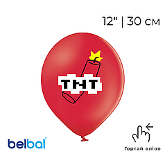 Принт 175 BELBAL-ББ  12" Майнкрафт - TNT на червоному