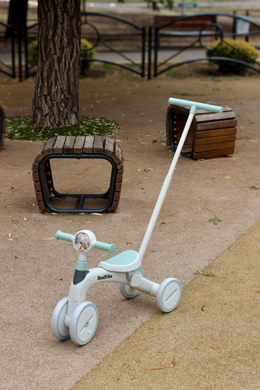 Триколісний велосипед з батьківською ручкою Best Trike BST, біло-м'ятний 410, фото 1