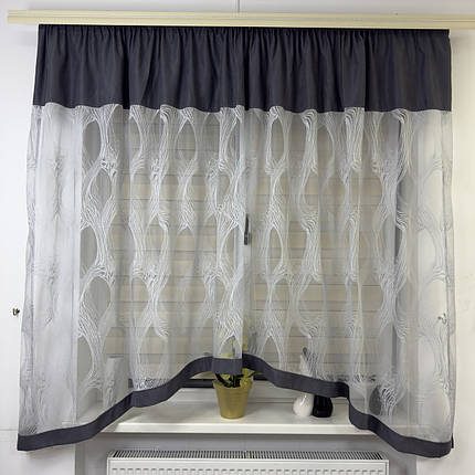 Тюль в дитячу, спальню на кухню №476 сірий, фото 1