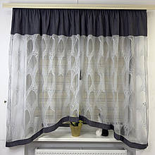 Тюль в дитячу, спальню на кухню №476 сірий