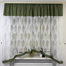 Тюль в дитячу, спальню на кухню №476 зелений