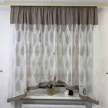 Тюль в дитячу, спальню на кухню №476 капучіно