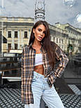 Жіноча молодіжна сорочка в клітинку вільного фасону (р. 42-46) 55131106, фото 2