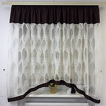 Тюль в дитячу, спальню на кухню №476 шоколад-крем